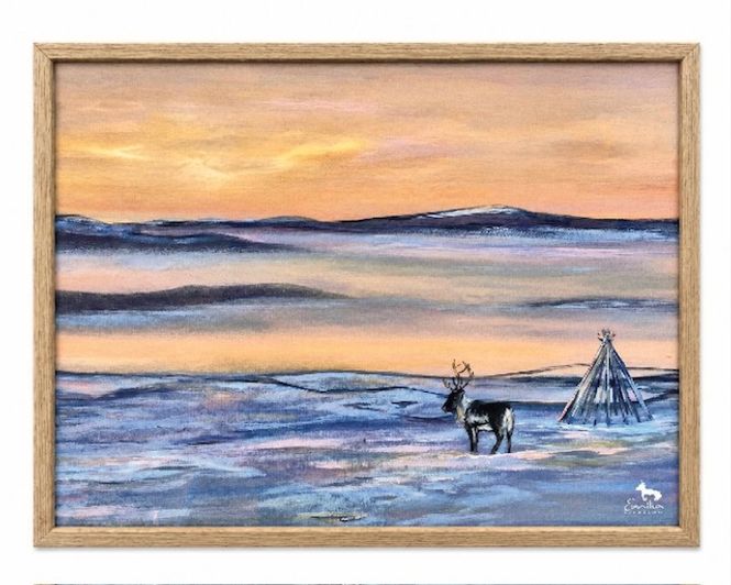 Huvudbild Poster Ren i vinterlandskap 50x70 cm